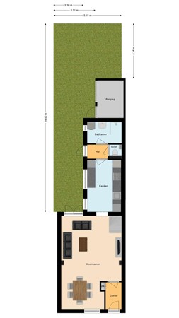 Plattegrond - Leo Xiii-Straat 71, 5046 KH Tilburg 