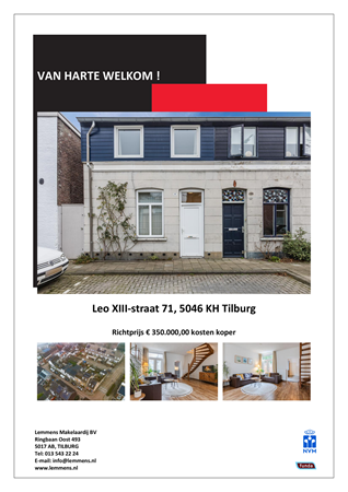 Brochure -  - Leo Xiii-Straat 71, 5046 KH Tilburg