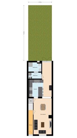 Plattegrond - Borneostraat 7, 5014 BM Tilburg 