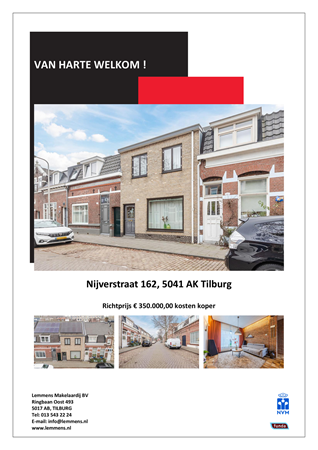 Brochure -  - Nijverstraat 162, 5041 AK Tilburg