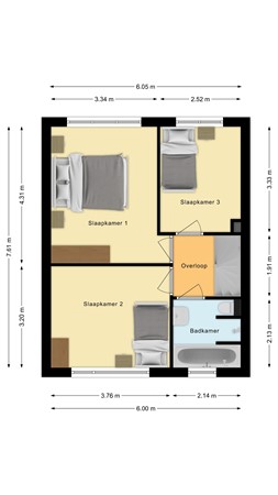 Plattegrond - Beethovenlaan 199, 5011 LG Tilburg 