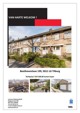 Brochure -  - Beethovenlaan 199, 5011 LG Tilburg