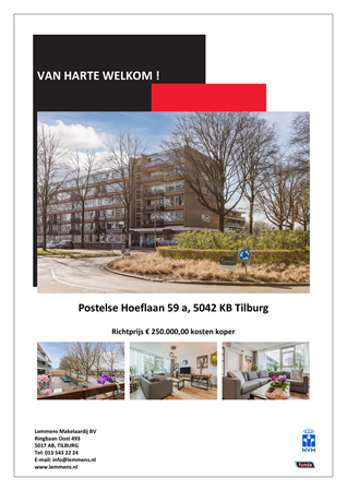 Brochure -  - Postelse Hoeflaan 59A, 5042 KB Tilburg