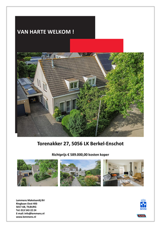 Brochure -  - Torenakker 27, 5056 LK Berkel-Enschot