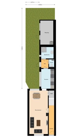 Plattegrond - Arent Van 'S Gravesandestraat 6, 5041 KB Tilburg 