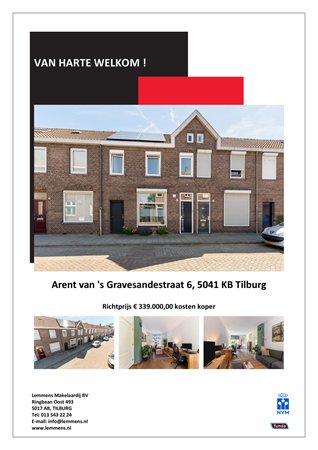 Brochure -  - Arent Van 'S Gravesandestraat 6, 5041 KB Tilburg