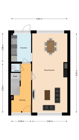 Plattegrond - Predikherenlaan 10, 5042 CM Tilburg 