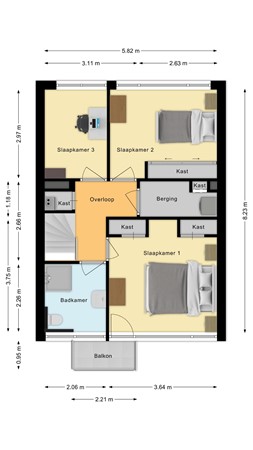 Plattegrond - Predikherenlaan 10, 5042 CM Tilburg 