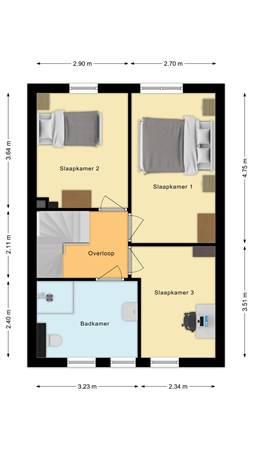 Plattegrond - Blokakker 15, 5071 LC Udenhout 