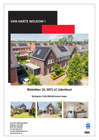 Brochure -  - Blokakker 15, 5071 LC Udenhout