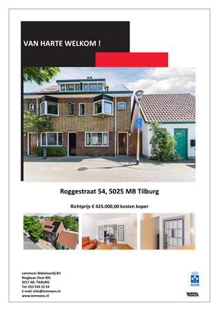 Brochure -  - Roggestraat 54, 5025 MB Tilburg