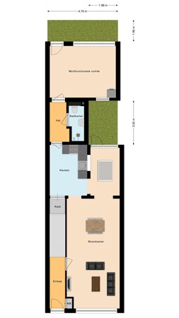 Plattegrond - Hoefakkerstraat 87, 5014 JB Tilburg 