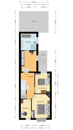 Plattegrond - Hoefakkerstraat 87, 5014 JB Tilburg 