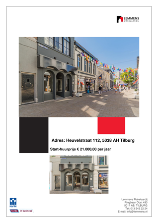 Brochure -  - Heuvelstraat 112, 5038 AH Tilburg