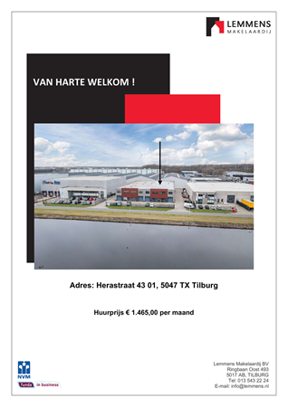 Brochure -  - Herastraat 43-01, 5047 TX Tilburg