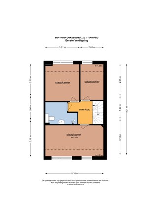 Floorplan - Bornerbroeksestraat 231, 7606 BK Almelo