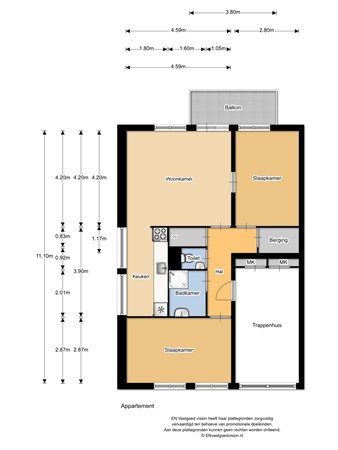 Floorplan - Cinnaberstraat 12, 1339 CL Almere