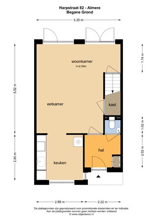 Floorplan - Harpstraat 82, 1312 KP Almere