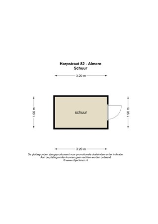 Floorplan - Harpstraat 82, 1312 KP Almere