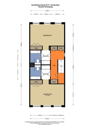 Floorplan - Goudsbloemstraat 61-2, 1015 JK Amsterdam