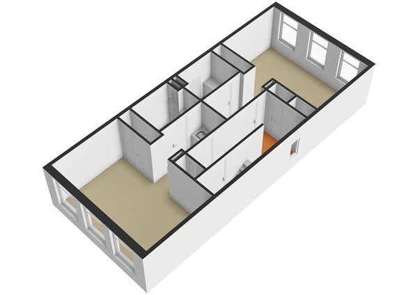 Floorplan - Goudsbloemstraat 61-2, 1015 JK Amsterdam