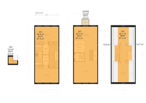 Floorplan - Goudsbloemstraat 61-2, 1015 JK Amsterdam