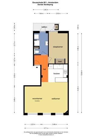 Floorplan - Geuzenkade 80-1, 1056 KP Amsterdam