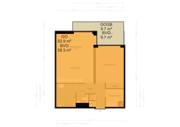 Floorplan - Rie Mastenbroekstraat 63, 1095 MJ Amsterdam