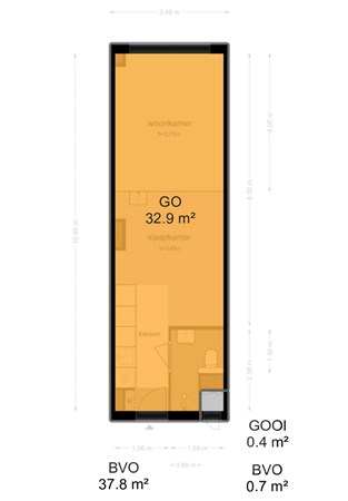 Floorplan - Willem de Zwijgerlaan 334C5, 1055 RD Amsterdam