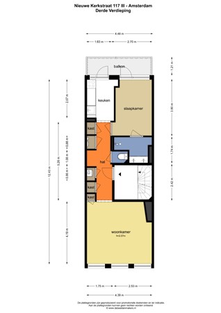 Floorplan - Nieuwe Kerkstraat 117-3, 1018 VJ Amsterdam