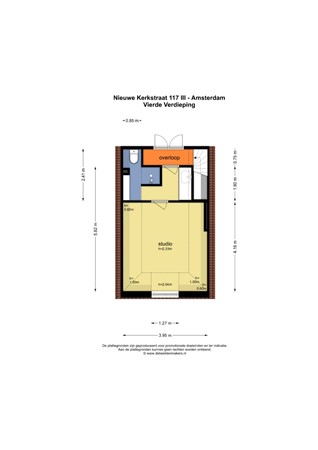 Floorplan - Nieuwe Kerkstraat 117-3, 1018 VJ Amsterdam