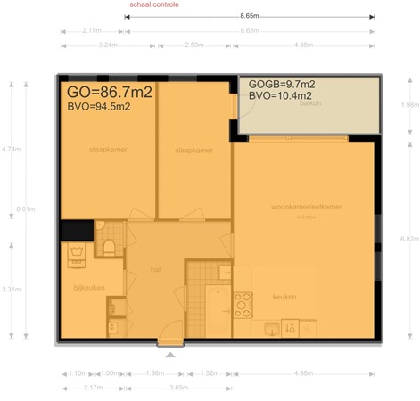 Floorplan - Erich Salomonstraat 336, 1087 GZ Amsterdam