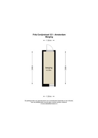 Floorplan - Fritz Conijnstraat 12-1, 1063 CC Amsterdam