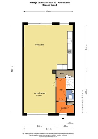 Floorplan - Klaasje Zevensterstraat 10, 1183 NL Amstelveen