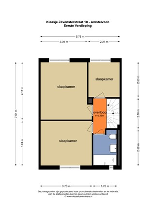 Floorplan - Klaasje Zevensterstraat 10, 1183 NL Amstelveen