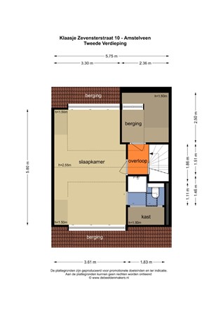 Floorplan - Klaasje Zevensterstraat 10, 1183 NL Amstelveen