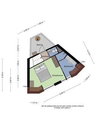 Oude Rijnzichtweg 43, 2342 AT Oegstgeest - 388868_2D_Tweede_verdieping_Oude_Rijnzichtweg_43_Oegstgeest_03.jpg