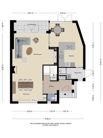 Boonstraat 17, 2341 JT Oegstgeest - 435950_2D_Begane_Grond_Boonstraat_17_Oegstgeest_01.jpg