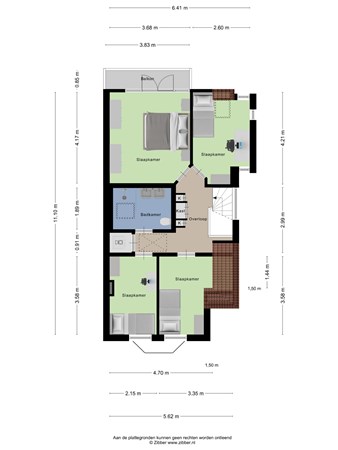 Rhijngeesterstraatweg 197, 2343 BW Oegstgeest - 440001_2D_Eerste_Verdieping_Rhijngeesterstraatweg_197_Oegstgeest_02.jpg