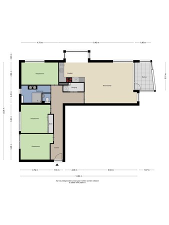 Bargelaan 34, 2333 CV Leiden - 453868_2D_Appartement_Bargelaan_34_Leiden_01.jpg