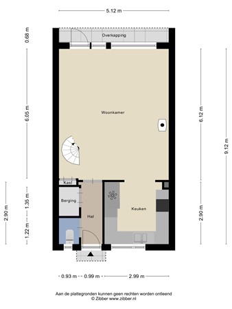 Floorplan - Sibeliusstraat 14, 3335 AL Zwijndrecht