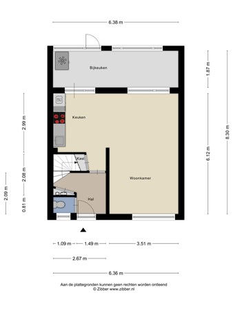 Floorplan - Reigerstraat 21, 6135 EP Sittard