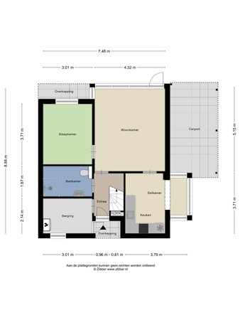 Floorplan - Dingspelstraat 4, 7841 CJ Sleen