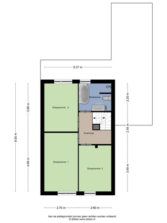 Floorplan - Mina Krusemanstraat 3, 7741 WB Coevorden