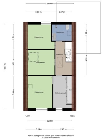 Floorplan - Scheerturfstraat 24, 7848 CM Schoonoord