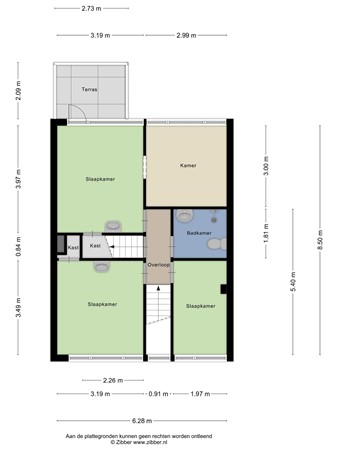 Floorplan - Ter Borghstraat 28, 7841 AM Sleen