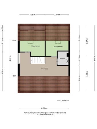 Floorplan - Ter Borghstraat 28, 7841 AM Sleen