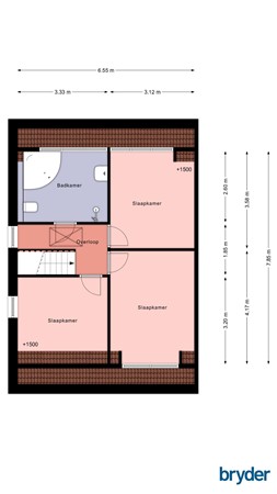 Floorplan - Eserstraat 23b, 7849 PG De Kiel