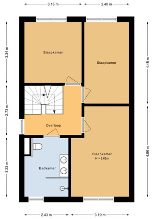 Floorplan - Sideriusstraat 8a, 7841 KA Sleen