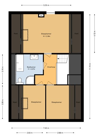 Floorplan - Zandlaan 30, 7833 LA Nieuw-Amsterdam